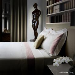 Completo Letto | Serenitatem | Raso 600 TC | Bianco con Rosa Antico 