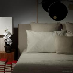 Completo Letto di Lusso | Essentia Piping | Percalle 500 TC | Color Sabbia Chiara 