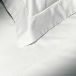 Duvet Cover Essentia Custom Bourdon | Sateen 600 TC | White with Embroidery in Ivory 