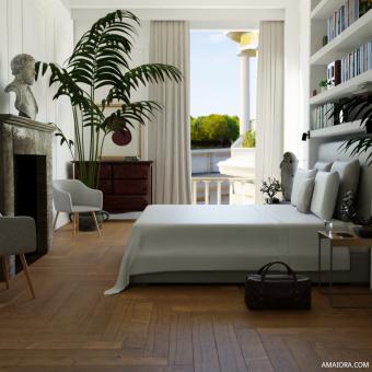 Completo Letto di Lusso | Minimalista | Percalle 400 TC | Bianco 